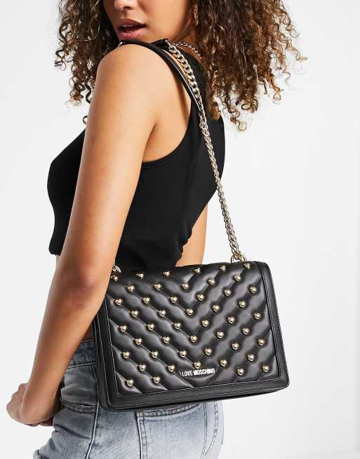 Love moschino black discount chain shoulder bag