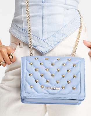 blue moschino bag