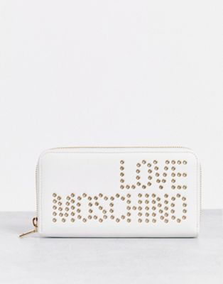 Love Moschino stud logo purse in white