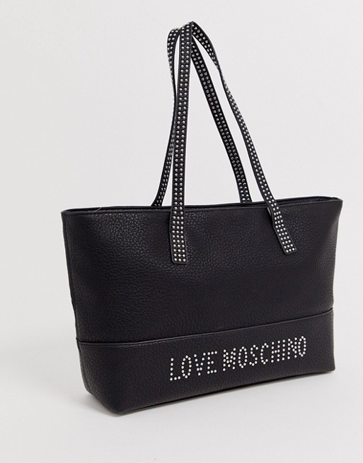Love Moschino stud strap tote bag