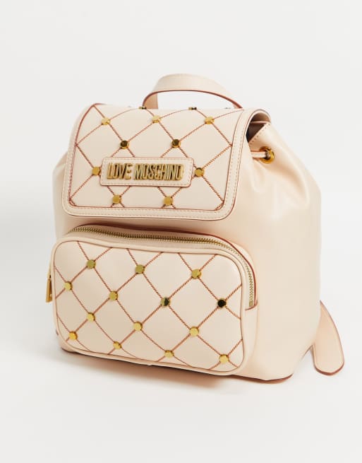 Love Moschino studded backpack in beige