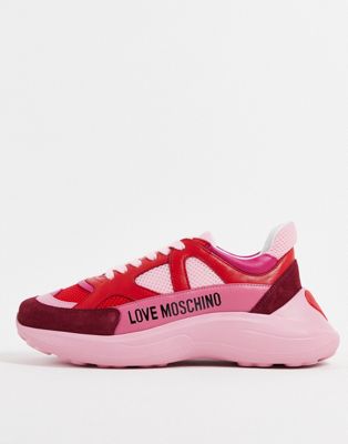 Love Moschino Superheart chunky trainer in pink - ASOS Price Checker
