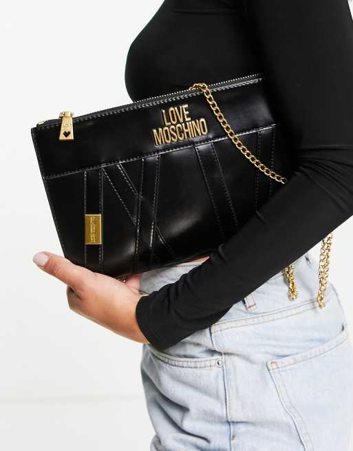 Love Moschino – Svart axelremsväska med kedjerem, 3 av 4