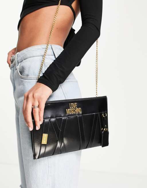 Love Moschino – Svart axelremsväska med kedjerem, 4 av 4