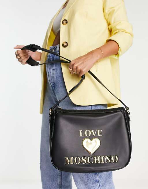 Love Moschino – Svart axelväska med hjärtlogga, 4 av 4