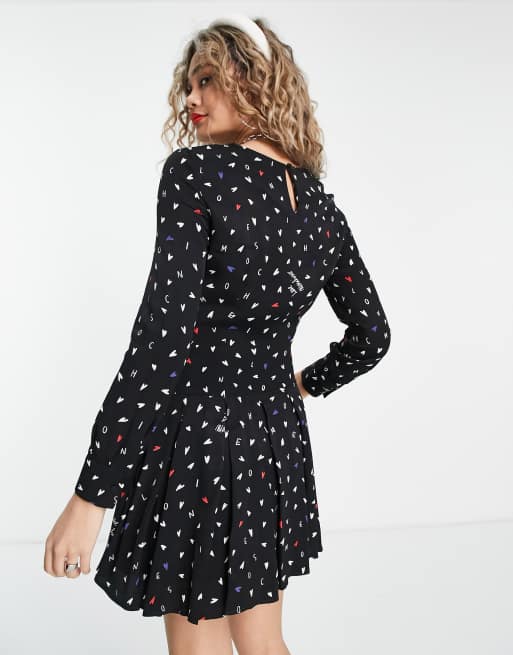Love Moschino – Svart klänning med litet hjärtmönster, 2 av 4
