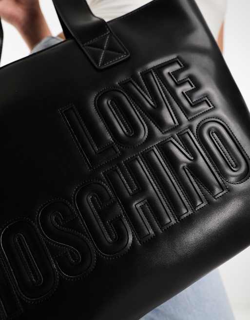 Love Moschino – Svart präglad toteväska, 2 av 4