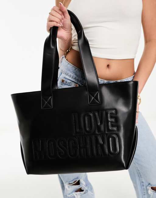 Love Moschino – Svart präglad toteväska, 3 av 4