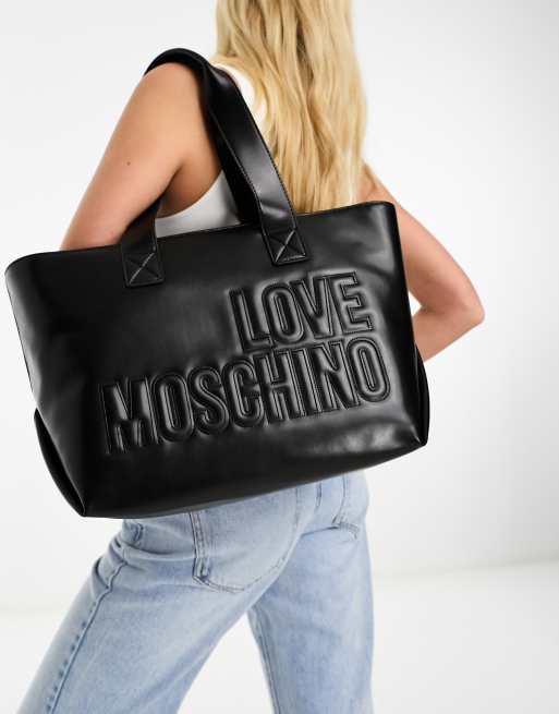 Love Moschino – Svart präglad toteväska, 4 av 4