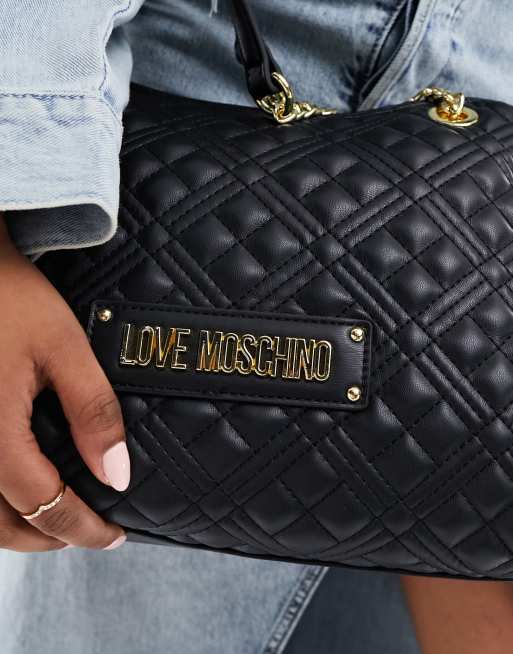 Love Moschino – Svart quiltad axelremsväska, 3 av 4