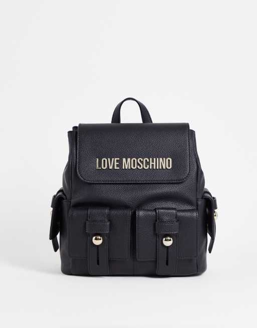 Love Moschino – Svart ryggsäck i cargomodell