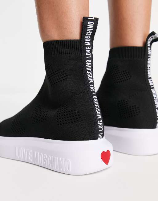 Love Moschino – Svarta sneakers i strumpmodell, 2 av 4