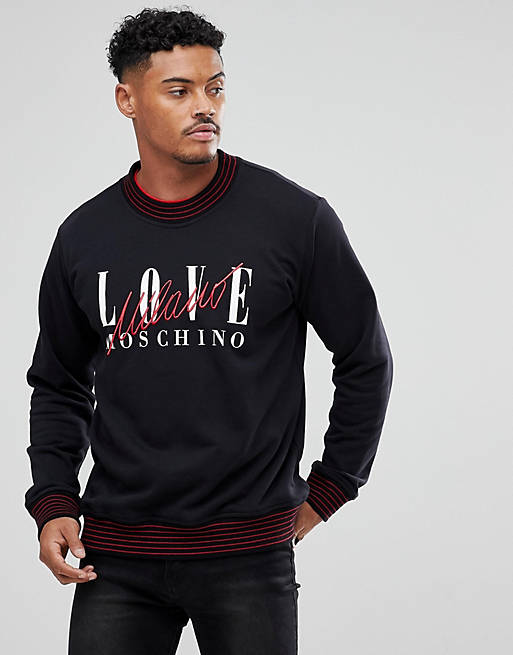 Love Moschino - Sweat-shirt avec logo Milano - Noir