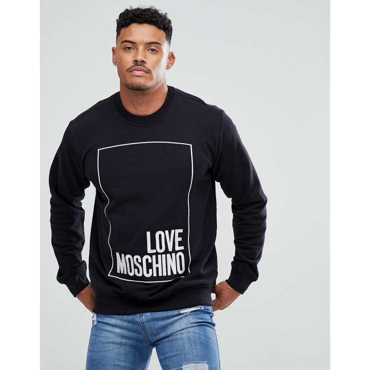 Love Moschino Sweatshirt In Black With Large Embroidered Box Logo ASOS