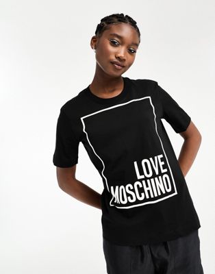 Love Moschino box logo t-shirt in black - ASOS Price Checker