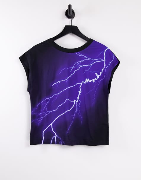 Love Moschino - T-shirt con logo e fulmine, colore nero - view 1