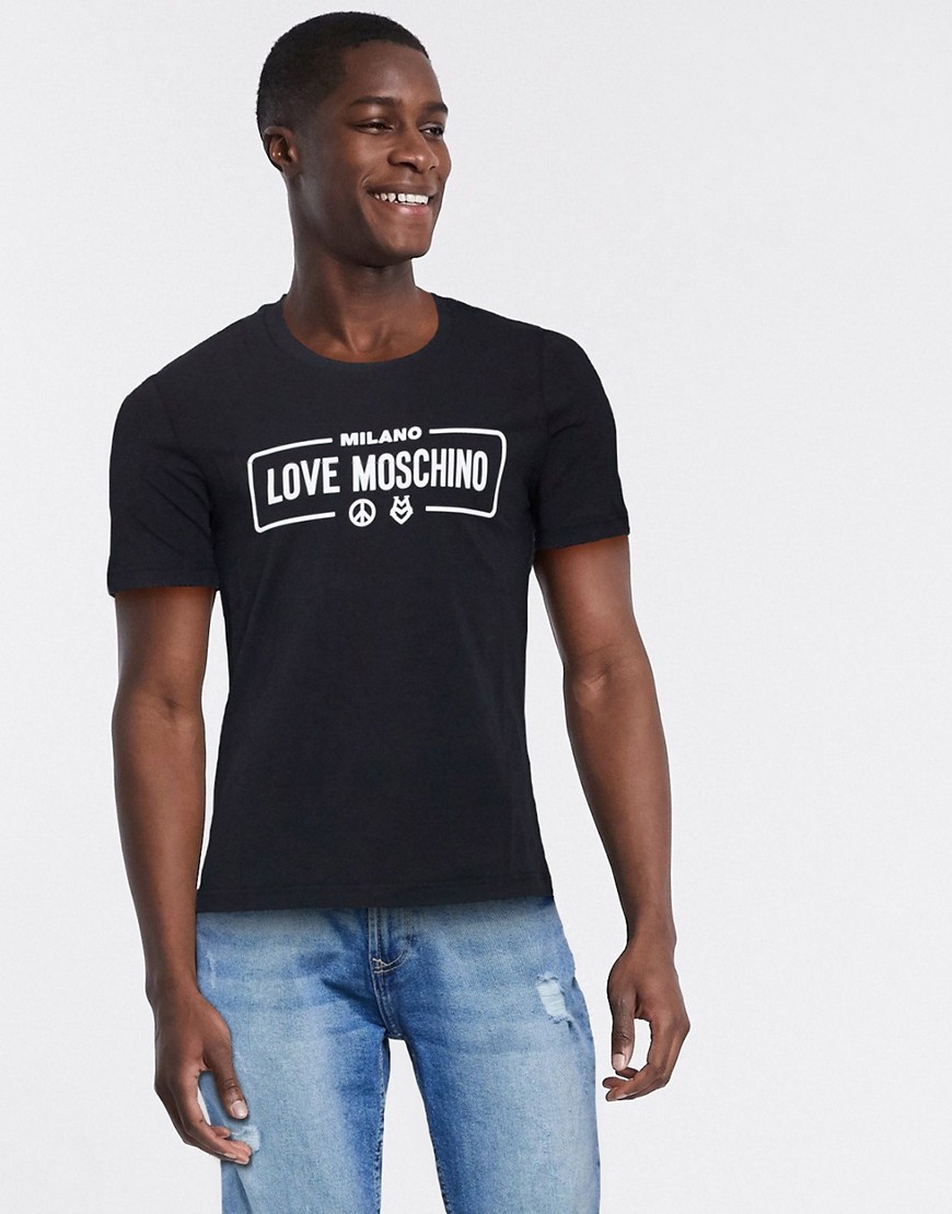 Love Moschino - T-shirt con logo-Nero