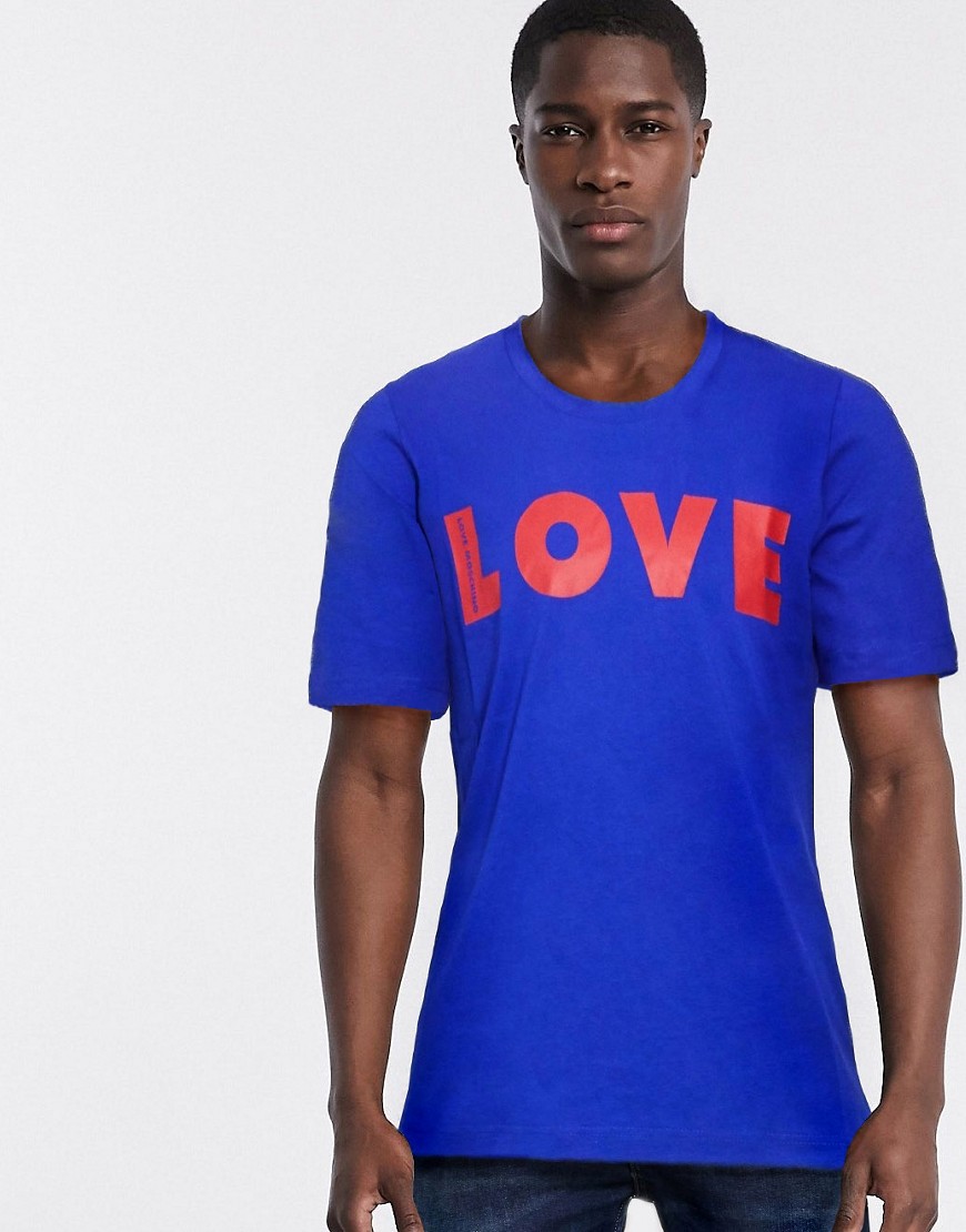 Love Moschino - T-shirt con stampa Love-Blu