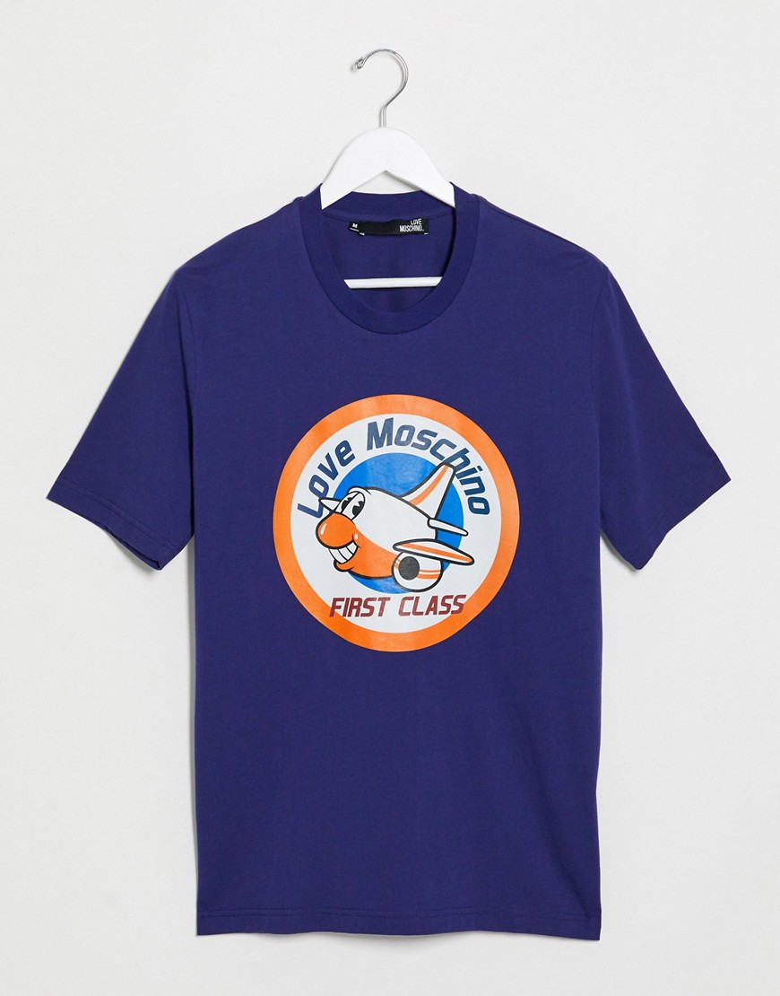 Love Moschino - T-shirt con stampa-Blu