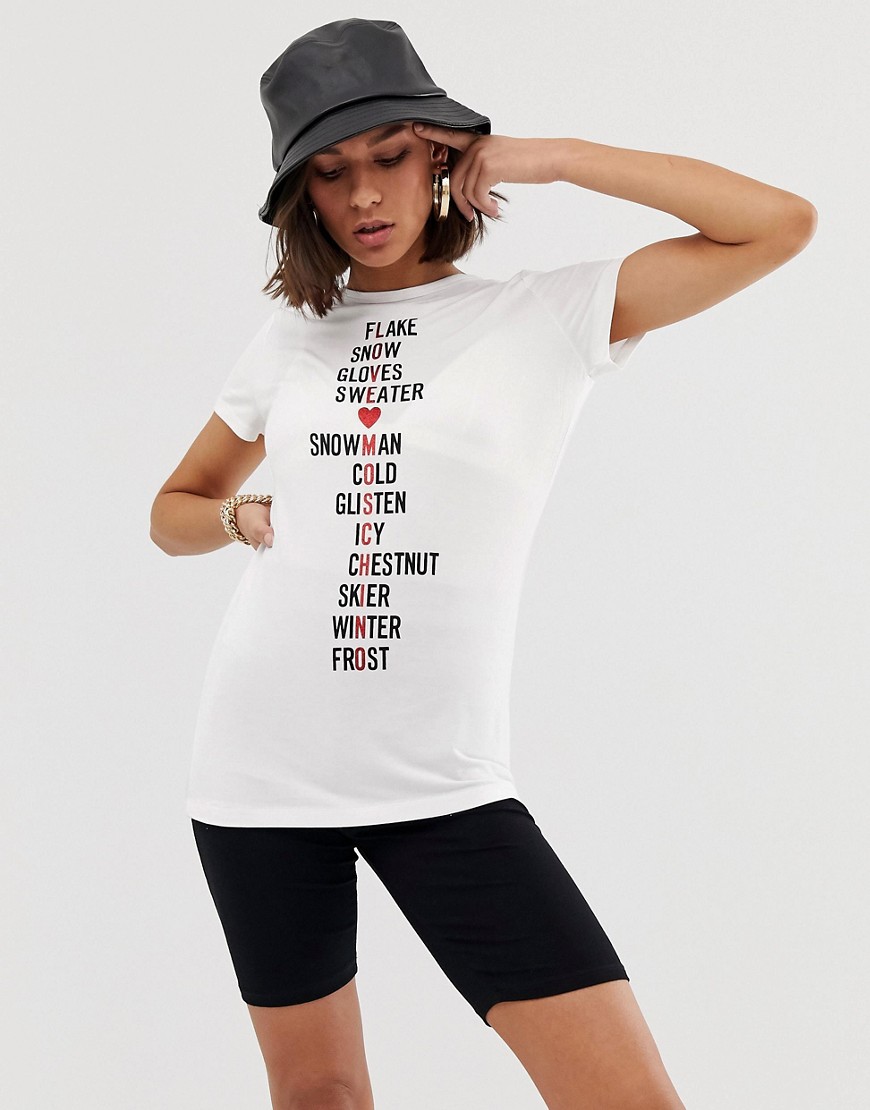 Love Moschino - t-shirt med krydsords snelogo-Hvid