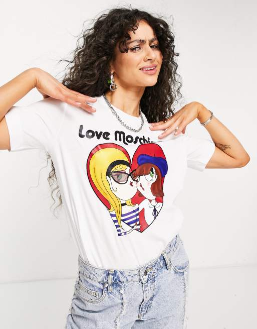 Love moschino t shirt heren hotsell