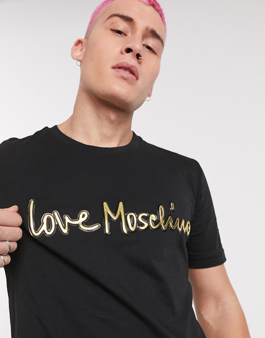 Love Moschino - T-shirt met logoprint-Zwart