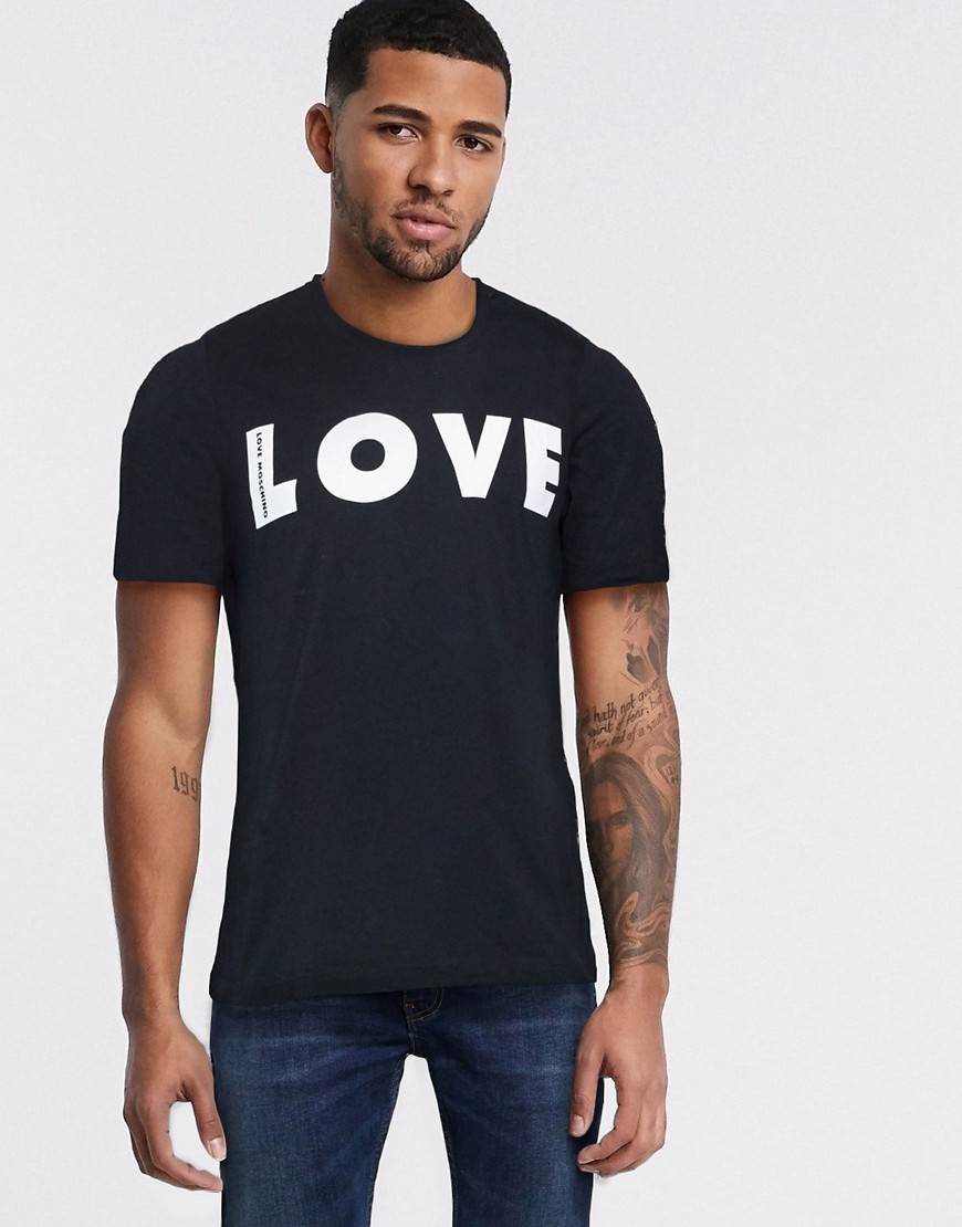 Love Moschino - T-shirt met 'love'-print-Zwart
