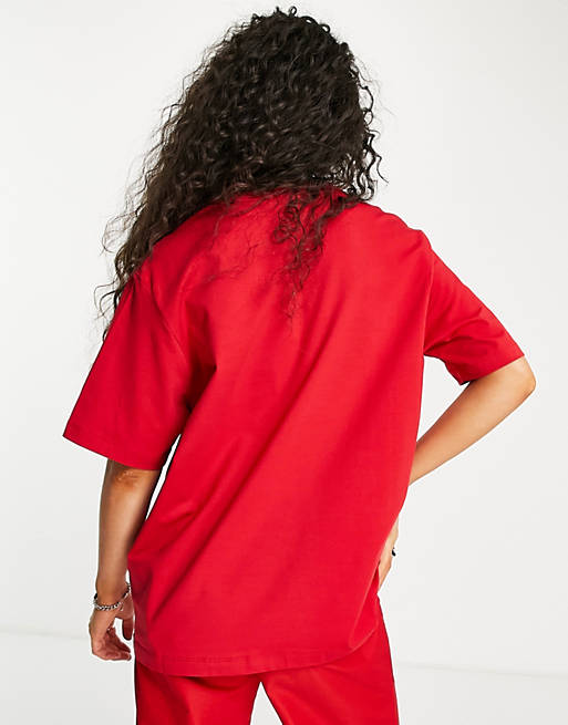 Donna Abbigliamento da T-shirt e top da T-shirt T-shirt rossa classica con logo squadratoLove Moschino in Cotone di colore Rosso 