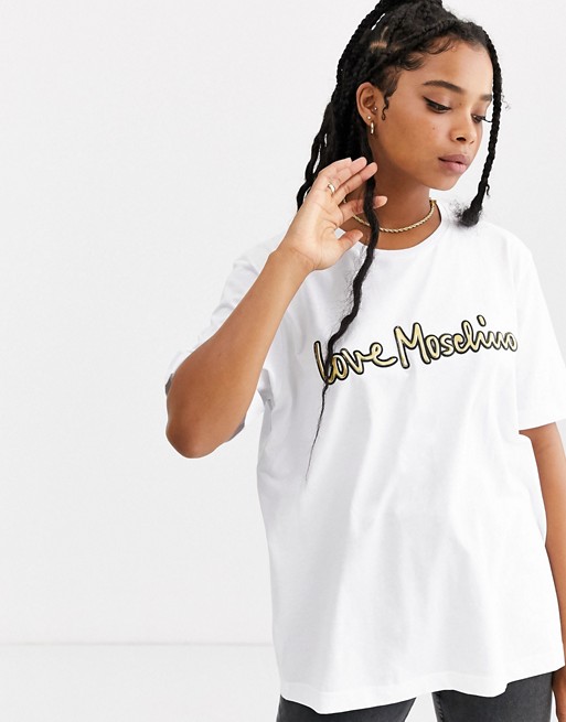 Love Moschino t-shirt with metallic logo