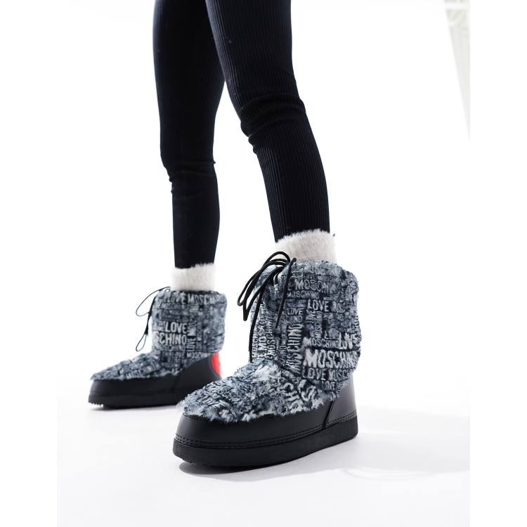 Moschino graffiti hot sale boots