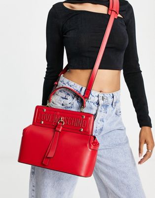 Love Moschino tassel tote bag in red