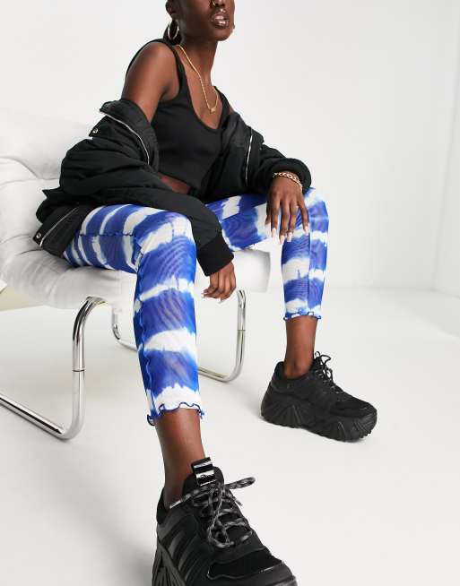 Love Moschino tie dye leggings in blue multi