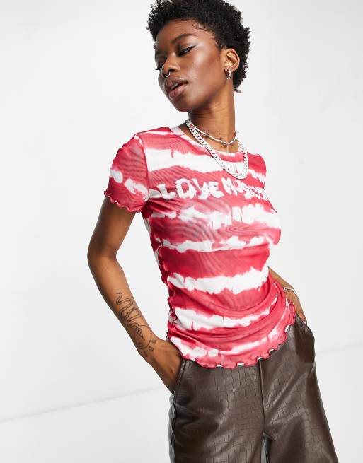 Love Moschino tie dye logo t shirt in pink