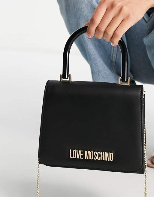 Love Moschino top handle bag in black ASOS