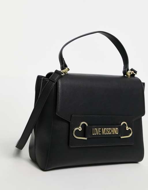 Love Moschino top handle cross body bag in black ASOS