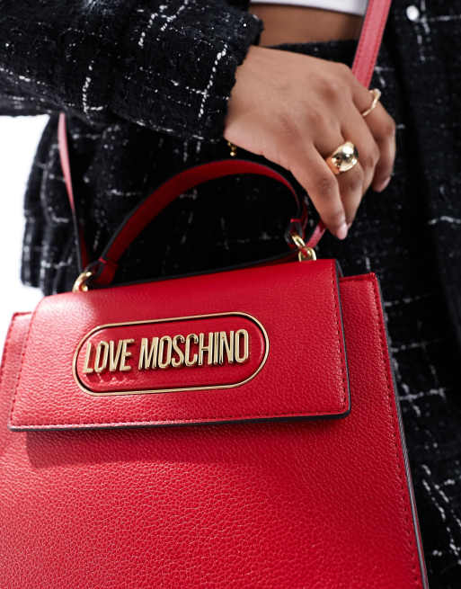 Love Moschino top handle crossbody bag in burgundy, 2 of 4