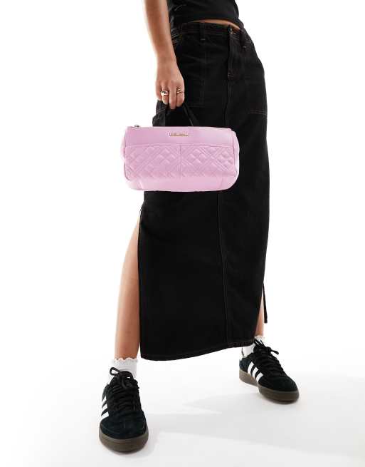 Love Moschino top handle quilted bag in baby pink