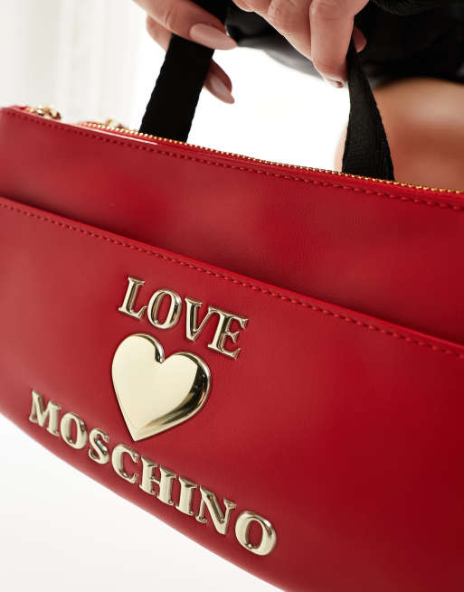 Love moschino red discount heart motif tote bag