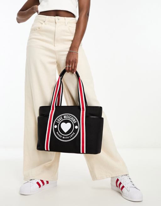 Love Moschino - Tote bag en toile à logo circulaire - Noir, 2 de 4