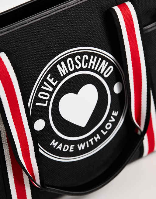 Love Moschino - Tote bag en toile à logo circulaire - Noir, 4 de 4