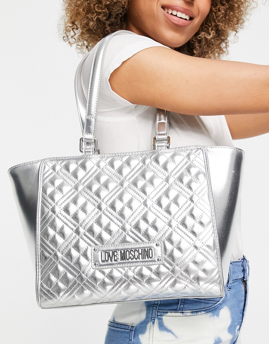 Love Moschino tote bag in silver-Black