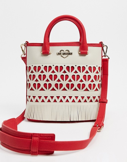 Love Moschino tote bag with cutwork in ivory