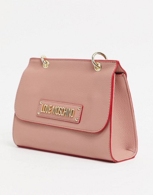 Love Moschino tote bag with key chain in pink