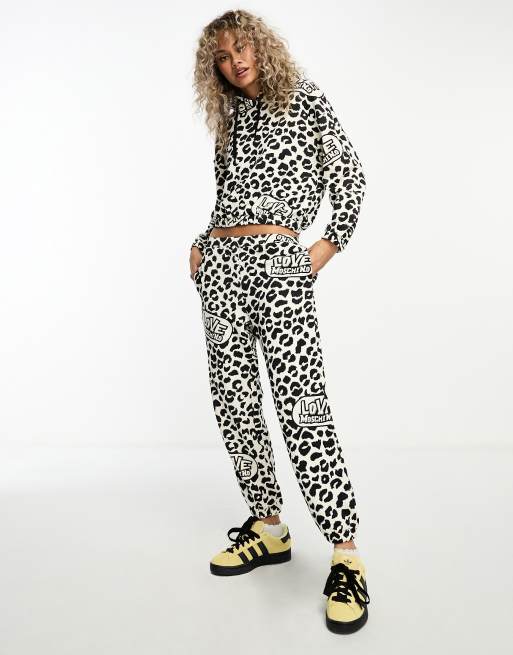 Love Moschino trackies in all over leopard print (part of a set)
