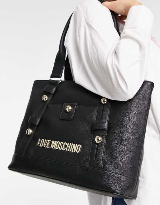 Love Moschino – Tragetasche in Schwarz mit Griff oben