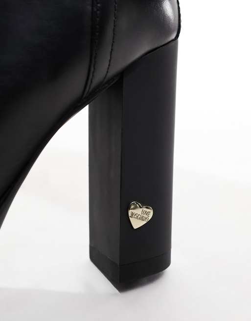 Love Moschino trek heeled ankle boots in black, 4 of 4