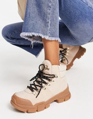 Love Moschino Trekk ankle boots in beige - ASOS Price Checker