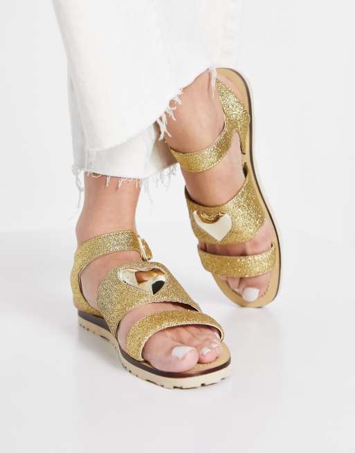 Love moschino discount sandals gold