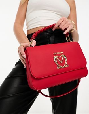 Love Moschino twist handle cross body bag in red