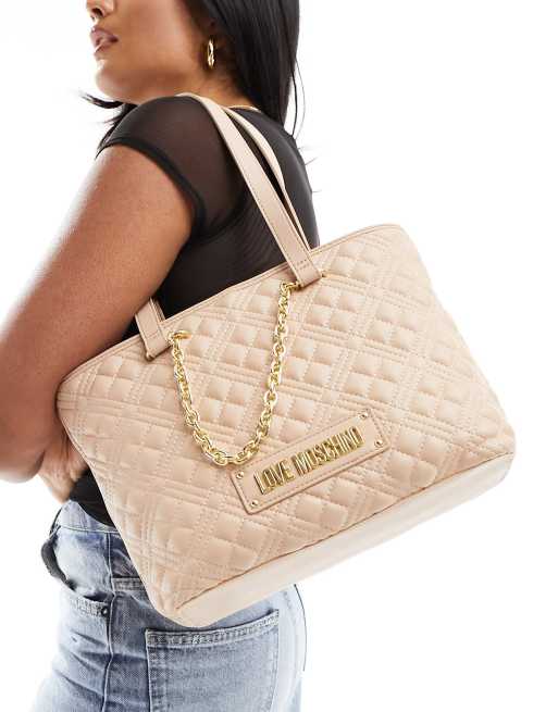 Love Moschino - Vatteret beige rygsæk